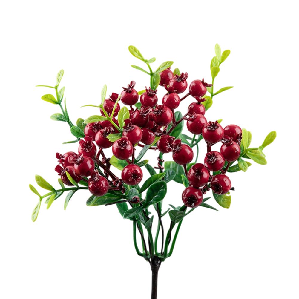1 Pc Artificial Pomegranate Long Branch Vibrant Artificial Berry Flowers Weddings, Parties Home Decor