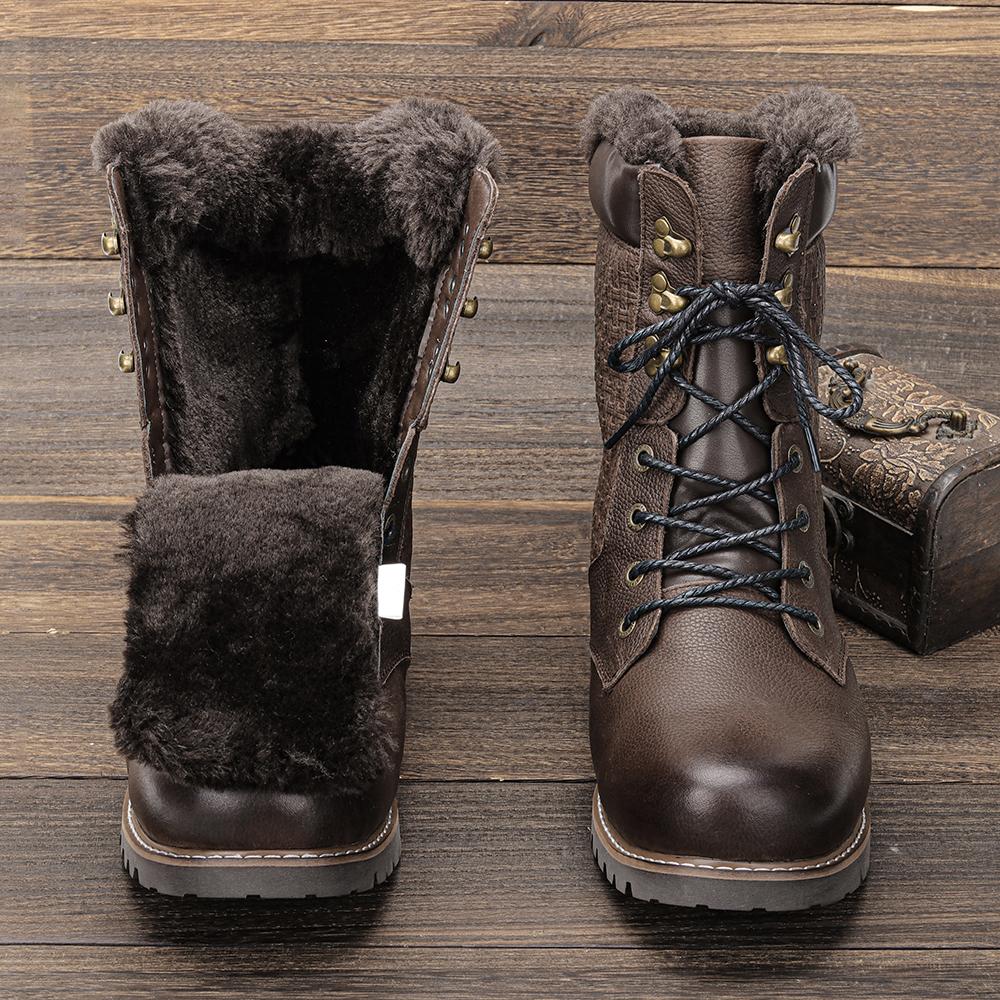 Мужские зимние ботинки из натуральной кожи, теплые мужские зимние ботинки ручной работы, зимние ботинки из натуральной кожи для мужчин