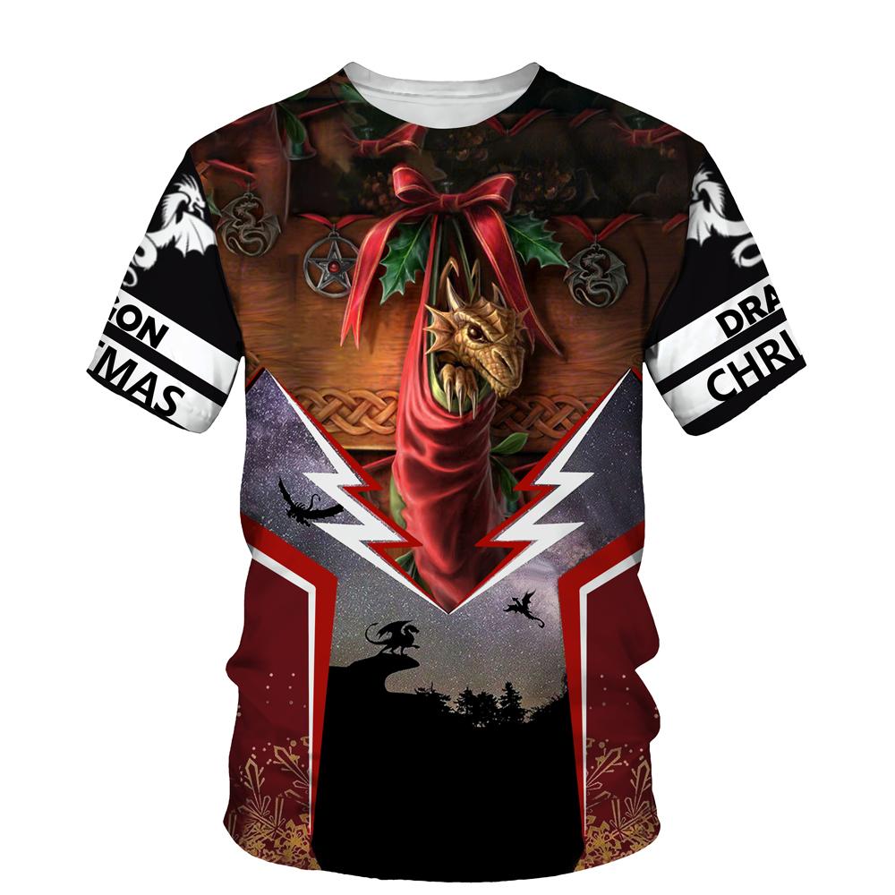 Мужская забавная графическая рубашка Dragon Skull Футболки с 3D-принтом