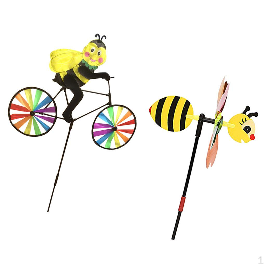 2 Pieces 3D Windmill Wind Rotator Whirligig Wheel Yard