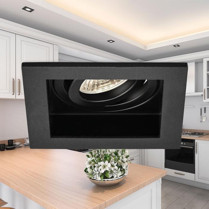 Support de spot Beta R4 carré noir MR16 GU10/GU5.3