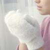 1 Pair Cute Rabbit Wool Gloves Female Winter Mittens Full Finger Gloves Winter Warm Supplies