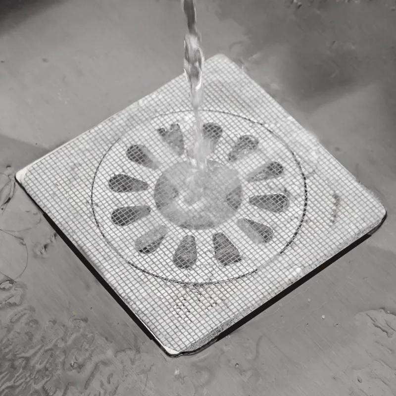 30/5Pcs Disposable Floor Drain Sticker Bathroom Hair Catcher Stopper Shower Drain Cover Anti-blocking Kitchen Sink Strainers