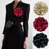 Women Brooch Flower Faux Pearl Anti-slip Bag Coat Collar Hat Scarf Decoration Clothes Pin