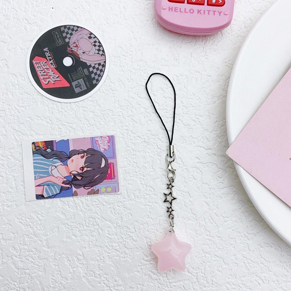 Keychain Phone Hanging Rope Pendant Mobile Phone Chain Star Phone Strap  Girl Jewelry