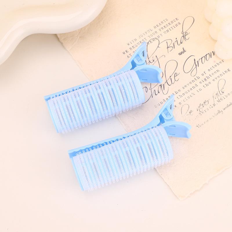 2Pcs Fluffy Bangs Roller Hair Root Fluffy Hair Clips Self-adhesive Seamless No Damage Head Top Styling Curling Barrel Roller