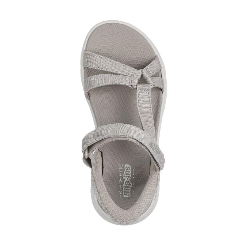 Skechers Go Walk Flex Ткань Удобные Модные Повседневные Универсальные Пляжные Сандалии Женские сандалии Серый Коричневый 141484-TPE