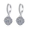 S925 Sterling Silver Earrings Plated Pt950 All-match Bloom Moissanite Earrings Moissanite Earrings Female Earrings