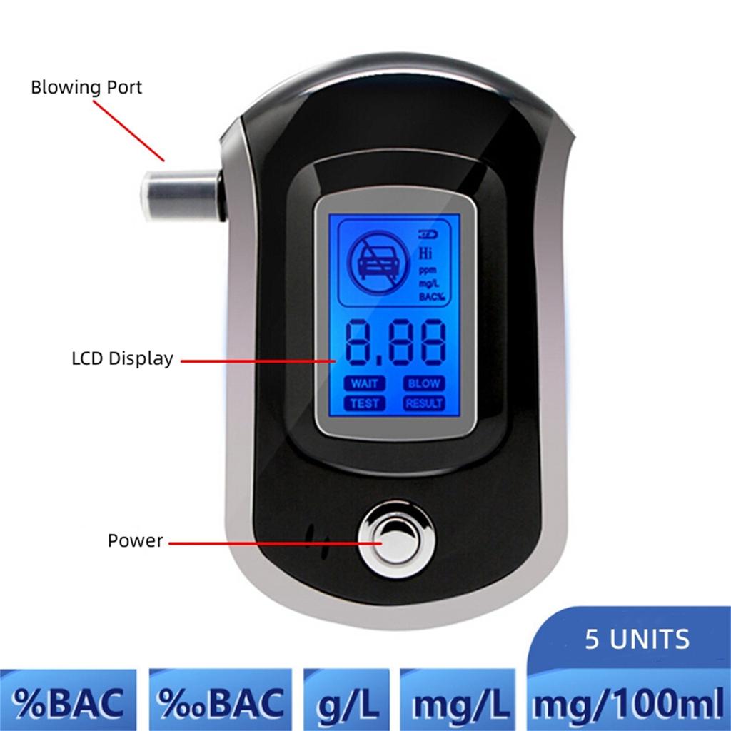 At6000 Цифровой алкотестер Lcd Экран Портативный анализатор дыхания на алкоголь С мундштуком