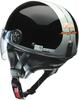 LEAD Motorcycle Half Helmet Free Than O-ONE Black/Silver - (Less 57-60cm)