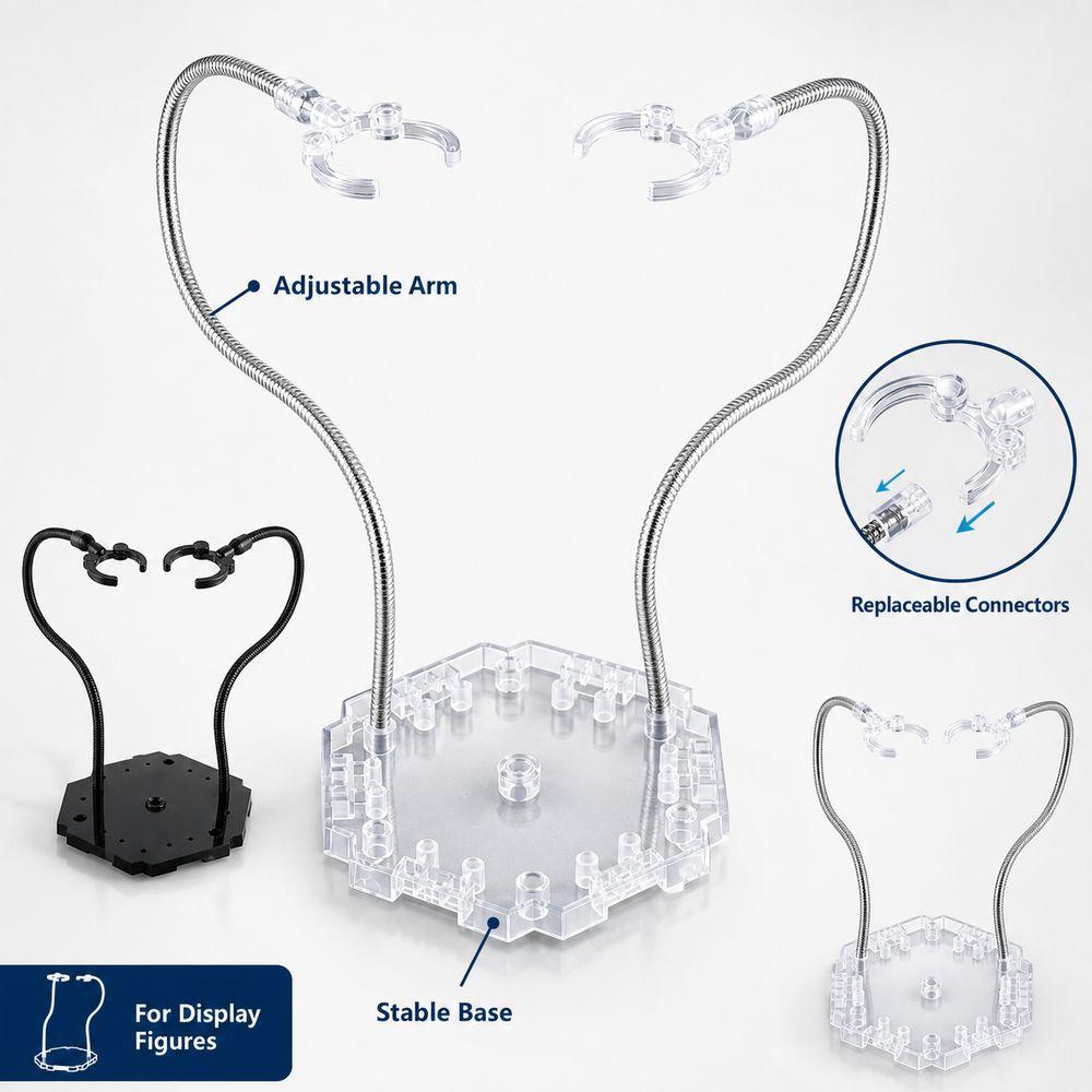Plastic Action Figure Stand Adjustable Arm Display Support Base Figure Display Stand Model Display