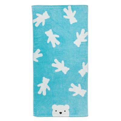 Полотенце для ванны Nishikawa Atsuko Matano 60x120см, Стирающееся, Из непряденой пряжи, Синее TT15330606 MT5653 Shirokuma (Полярный медведь)