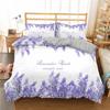 Lavender Duvet Cover Set King Size Purple Flower Romantic and Beautiful Bedding Set for Girls Women 2/3pcs Polyester Quilt Cover