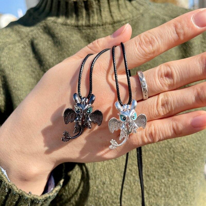 Fashion Cartoon Dragon Pendant Men and Women Cute Couple Party Banquet Gift Necklace Trendy Jewelry Choker Necklace