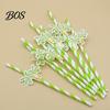 Multi-person Party Straws 20Pcs Disposable Paper Straws, Hawaiian Palm Tree Drink Cocktail Green Coconut Summer Decor Virgin Wood Pulp