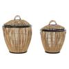 Basket - Natural - Set of 2 - Metal - Rattan - 48 X 48 X 55 Cm