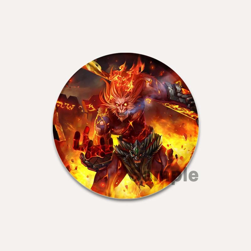 32/44/58 мм Король обезьян/Сунь Укун круглые булавки мультфильм Темный ангел/череп брошь индивидуальный значок ручной работы красивые аксессуары ювелирные изделия подарки