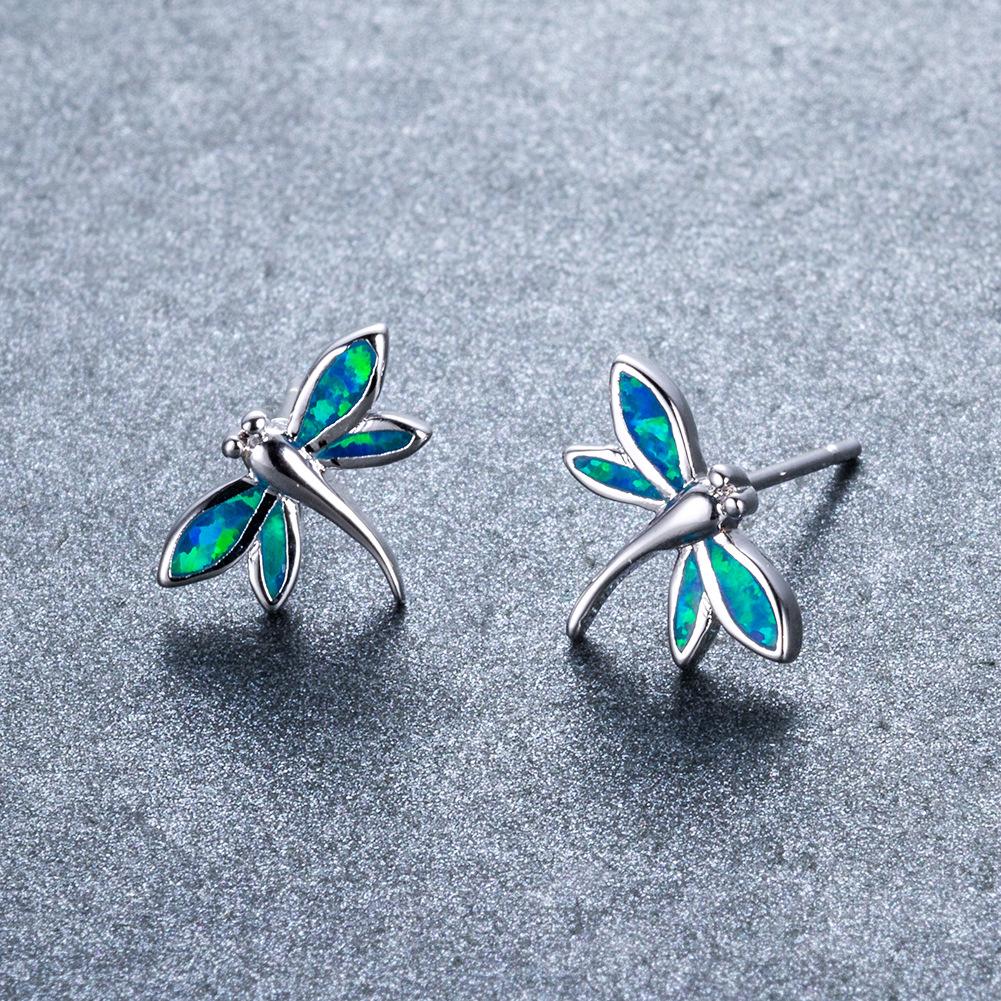 New Blue Dragonfly Earnail Earrings Cute and Sweet Animal Earrings