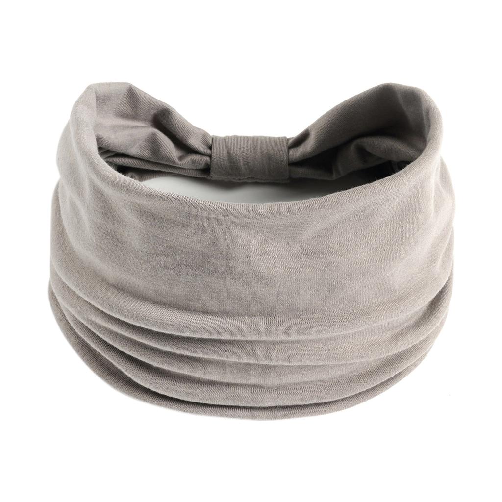 1PC Boho Solid Color Wide Headbands Vintage Knot Elastic Turban Headwrap for Women Girls Cotton Soft Bandana Accessories Hair EMA
