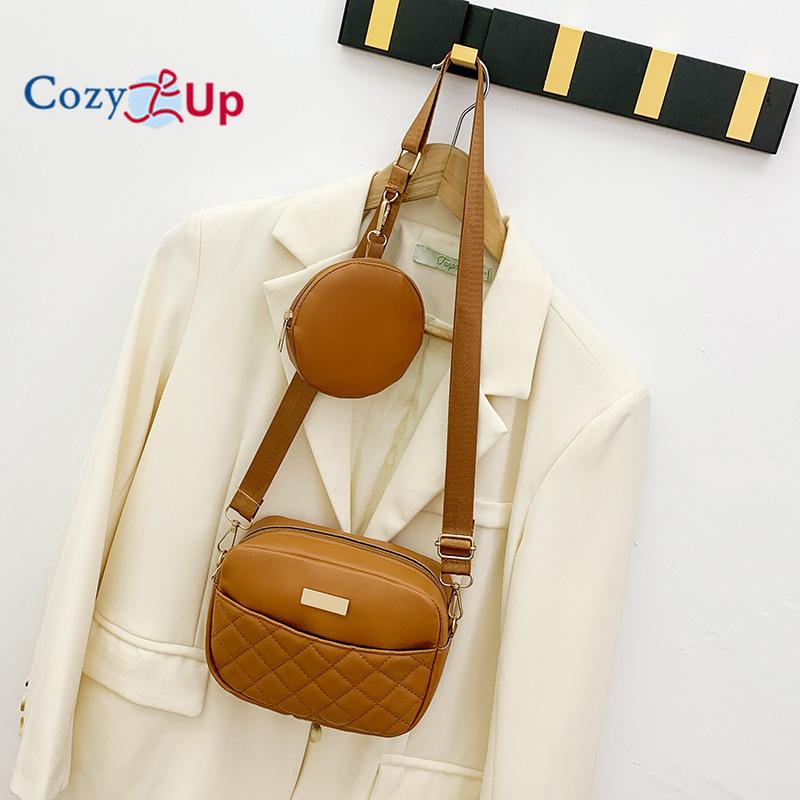 Дорожная сумка через плечо Cozy Up Xiaoxiangfeng из двух частей с ромбовидной сеткой