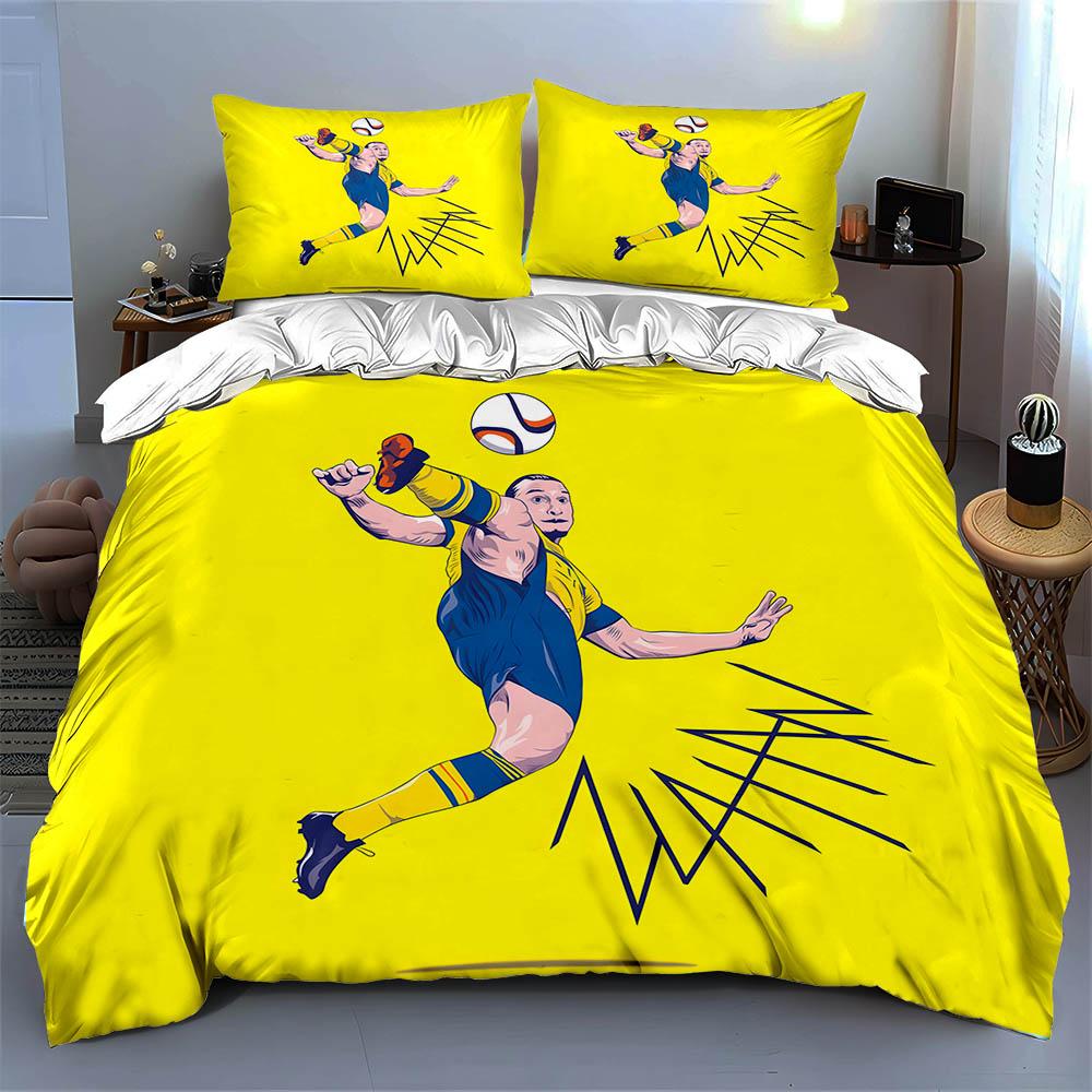 Soccer player kicking ball. Bedding sets Duvet cover sets Duvet covers Pillowcases(1 * Duvet Cover 2 * Pillowcases, without duvet insert)