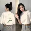 ZX Футболка Тяжелая Летняя Футболка с Коротким Рукавом с Принтом Нишевый Колледж Стиль Молодежный Универсальный Топ Футболки с Графикой Харадзюку Женская Футболка