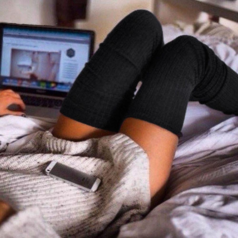 Рождественский подарок, женские и женские гольфы выше колена, длинные хлопковые чулки, теплые