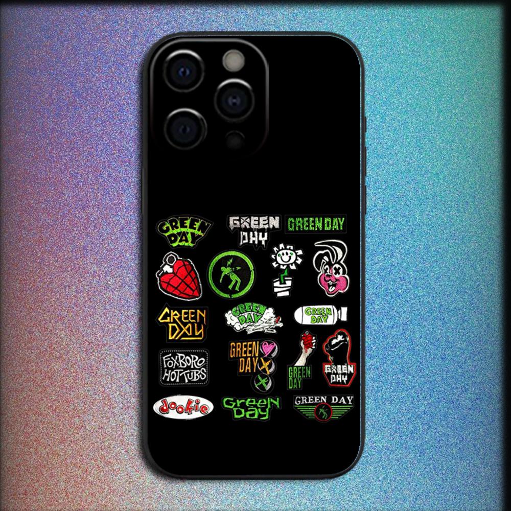 G-Green Day Band Phone Case For iPhone 16,15,14,13,12,11,Pro,X,XS,Max,XR,Plus,Mini Soft Black Cover