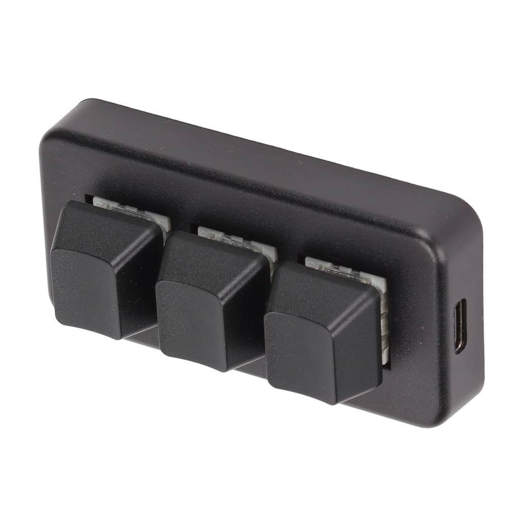 Mini Mechanical Gaming Keyboard with USB RGB Mini Programmable Macro OSU HID DIY Keyboard 3-Key Backlight, Keypad, (Black)