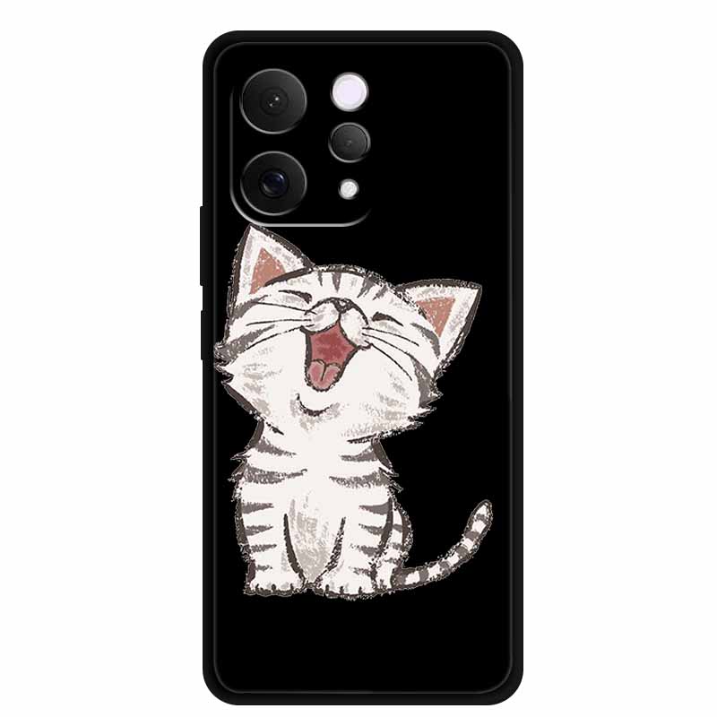 Coque For Vivo S50 V2528A Case 6.59" Black Silicone Case Cartoon Cat Shockproof Soft Back Cover For Vivo S50 5G 2025 Phone Case