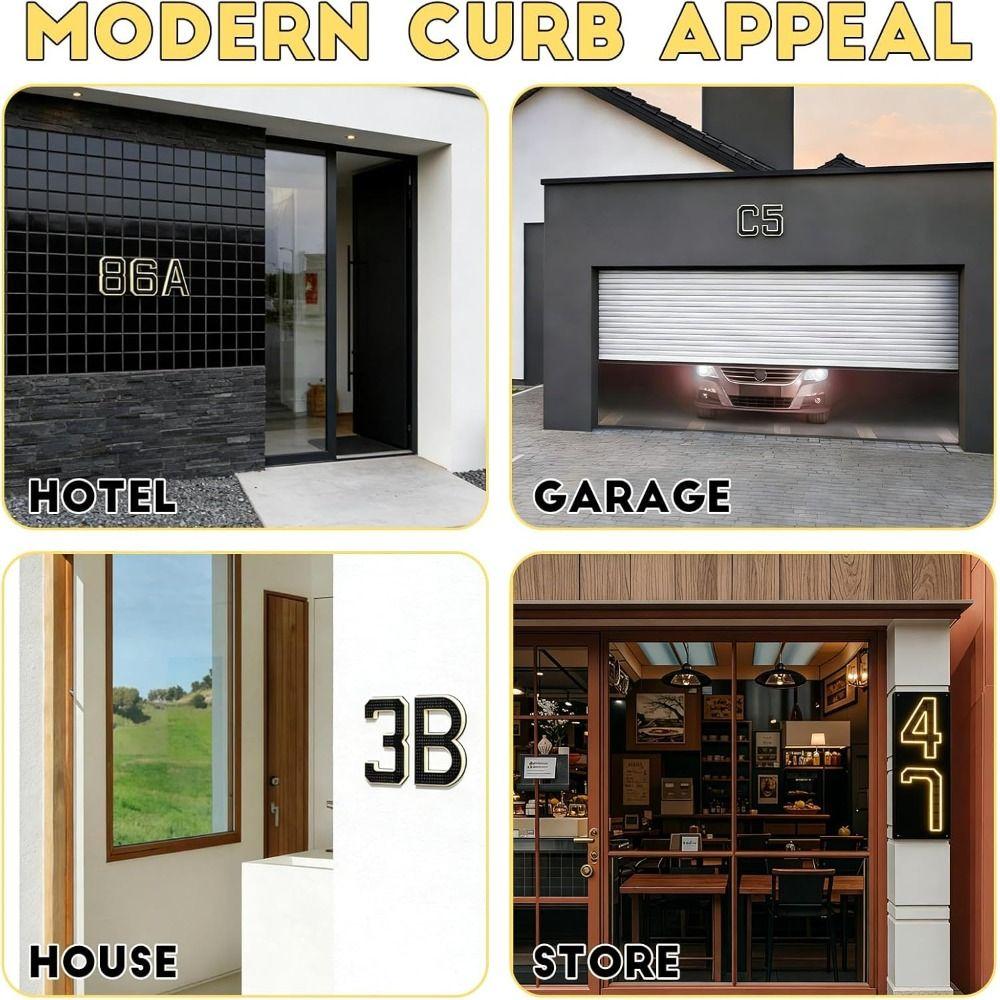 6.7 Inch Size Solar House Numbers IP44 Waterproof Solar Address Signs Home Exterior
