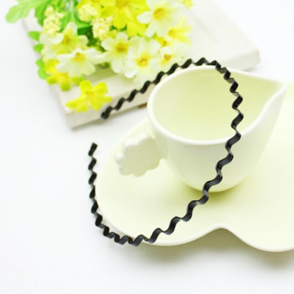 Унисекс Ободок Черный Металлический Волнистый Ободок для Волос