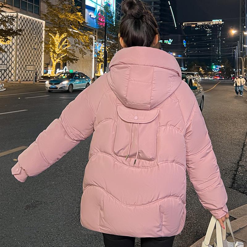 Женская осенне-зимняя теплая куртка с капюшоном и длинным рукавом на молнии с большим карманом