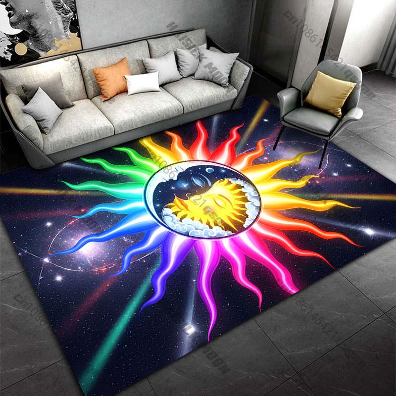 Sun moon balance cosmic harmony carpet Yoga living room room decor children's crawling mat doormat area rug games mat