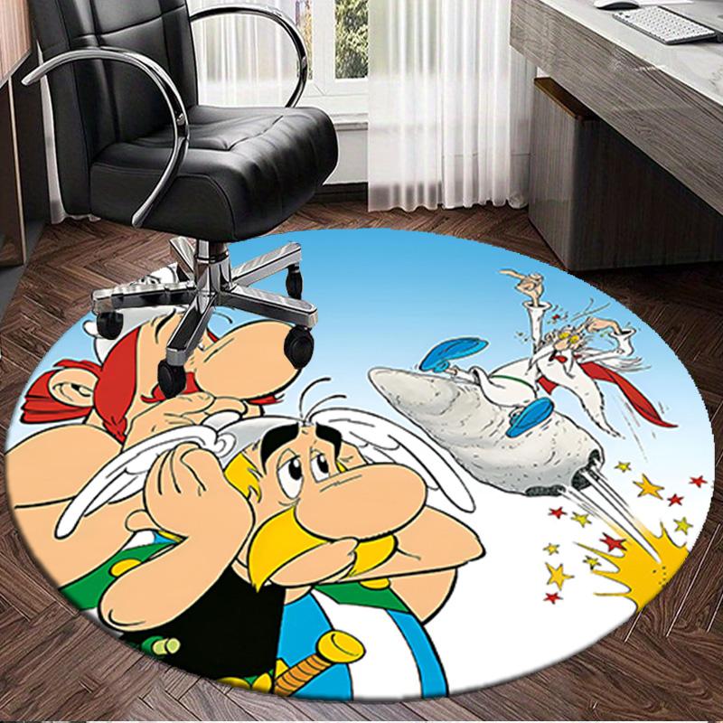 Asterix Friends Round Rug for Livingroom,Bedroom, Palyroom, Chair Rug, Area rug, Circle Carpet, Large Size Fan Christmas gift