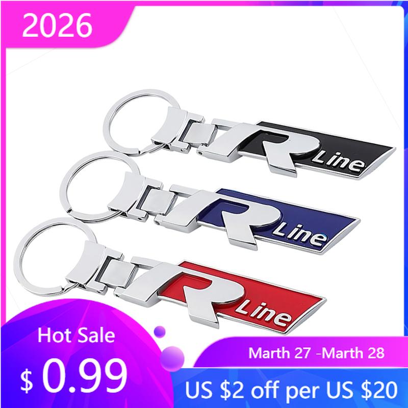 VW GTI GOLF 2026 Hot For VW VOLKSWAGEN Volkswagen Emblem Keychain Metal R Line Buckle Car Key Ring For VW Golf Tiguan Jetta Tran VP3