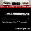 1Pcs/1 Pair Car Headlight Cover For BMW E46 4 Door 3-Series 1998-2001 Lampshade Bright Shell Head Lamp Lens Covers