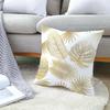 1Pcs New Nordic Gold Leaf Cushion Pillow Covers Soft Peach Velvet Cushions Cases For Sofa Bed Decor Pillowcase