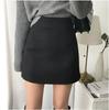 Women's High Waist Black Wool Skirt - Autumn/Winter 2024: Slim, Sexy A-Line Design
