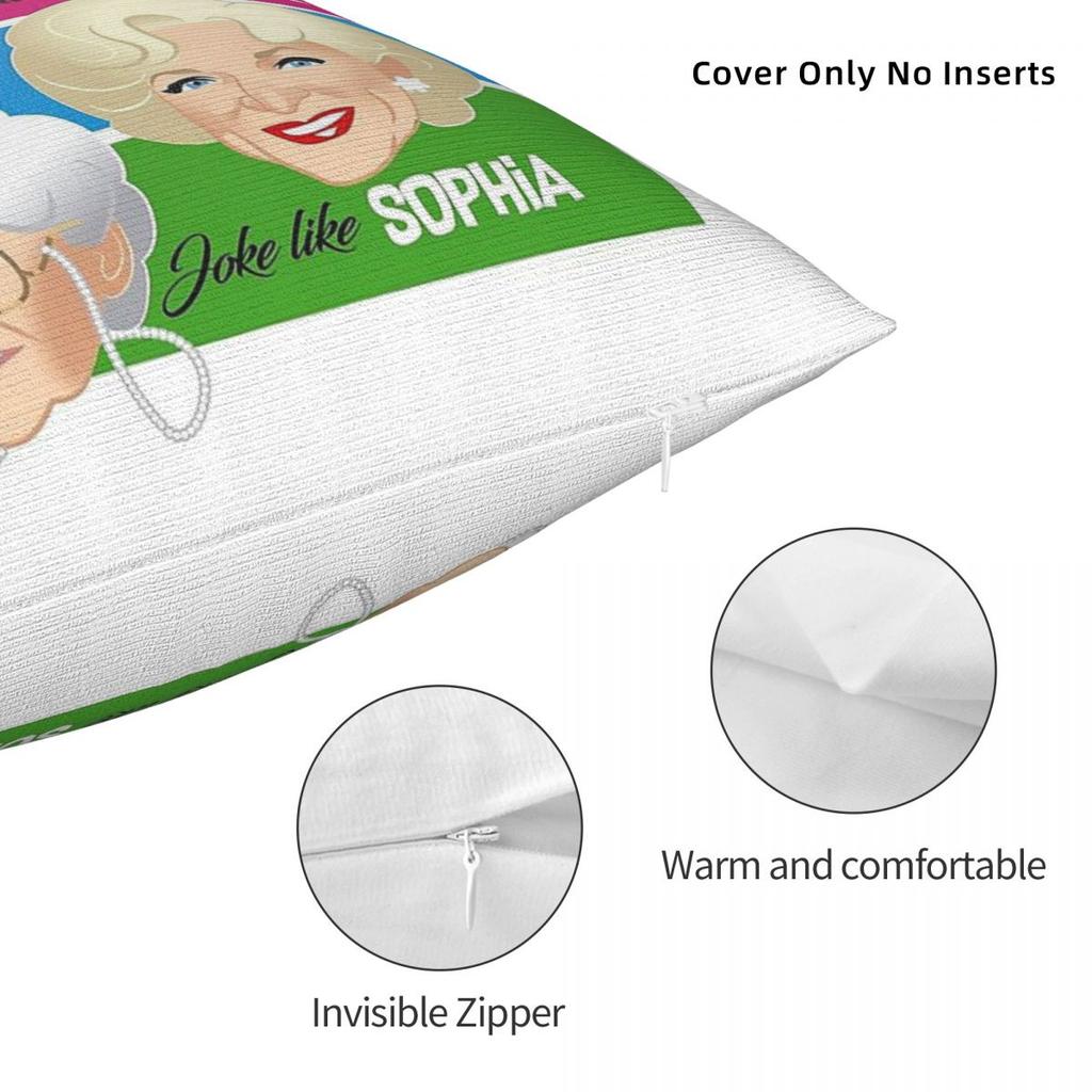 Golden Girls Pals And Confidants Square Pillowcase Polyester Linen Velvet Pattern Decorative Pillow Case Car Cushion Cover 18"