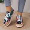 Fashion Women Sneakers Lady Vulcanized Shoes Elegant Floral Printed Lace-up Female Flats Skateboard Fashion Women Casual Footwear
