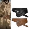 Genuine Leather Waist Seal Pin Buckle Women's Fashionable Versatile Coat Waist Tucked Waist Retro Belt European and American Style Belt Women