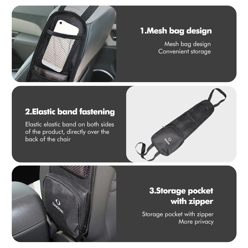 Car Seat Side Storage Hanging Bag Drink Phone Holder Pocket For SsangYong Rexton Kyron Rodius Tivoli Musso Turismo Nomad WW22