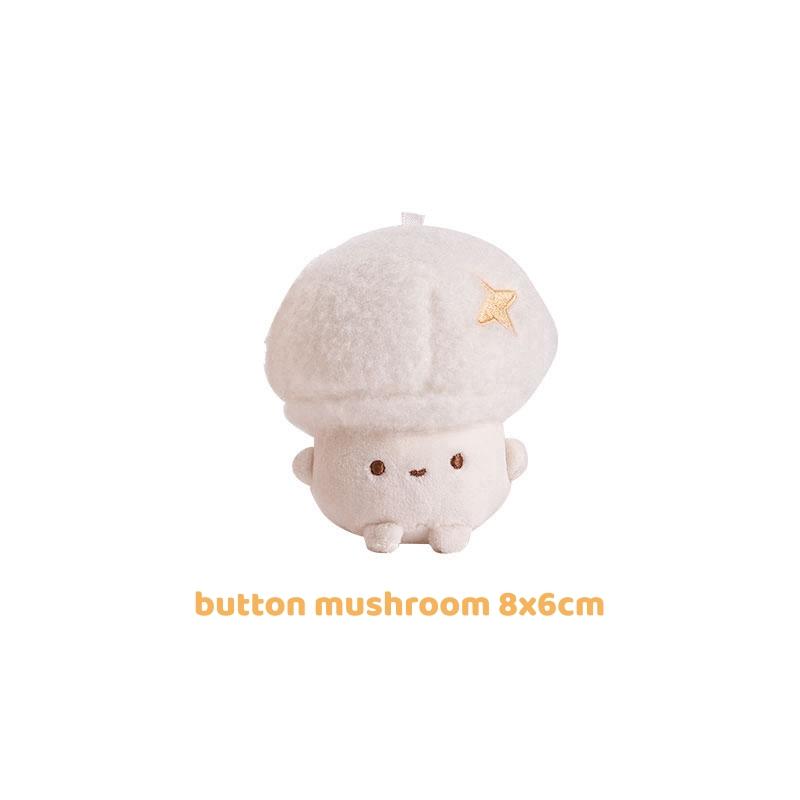 Cartoon Hotpot Food Plush Keychain Kawaii Bag Pendant Button Mushroom Crab Claw Hanging Ornament Food-Themed Toy Accessory Gift