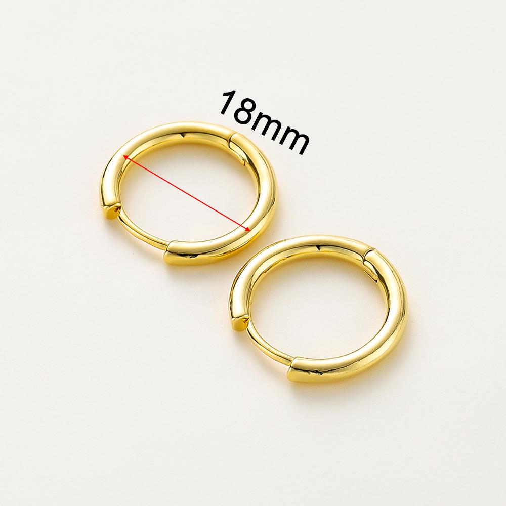 Позолоченные серьги-кольца круглые золотистые 14K 18K для женщин Корейская мода Серьги-кольца Аксессуары для украшений