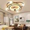 Simple LED Chandelier with Electric Fan Modern Living Room Bedroom Remote Control Ceiling Fan Home Decoration Lighting Fixture
