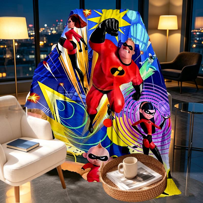 Incredibles Print Blanket - Soft & Comfortable, for Bedroom, Travel, Sofa, Home Decoration - Birthday Christmas Gift for Friend