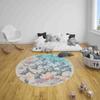 Яркий ковер «Рой морских черепах» Круглый ковер с игривыми черепахами и коралловым рифом Коврик «Обитатели океана» для яркого декора дома и детской комнаты