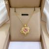 Ожерелье из титановой стали с бриллиантами в форме сердца и звезды — роскошная универсальная цепочка на ключицу