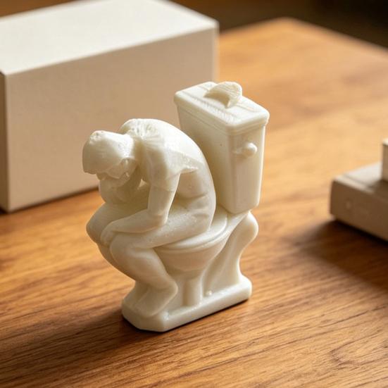 Статуэтка Мыслителя, Забавный Мужчина на Туалете Думающий Статуя, 3D-печатное Новое Украшение для Ванной Комнаты, Книжной Полки в Офисе, Настольный Декор